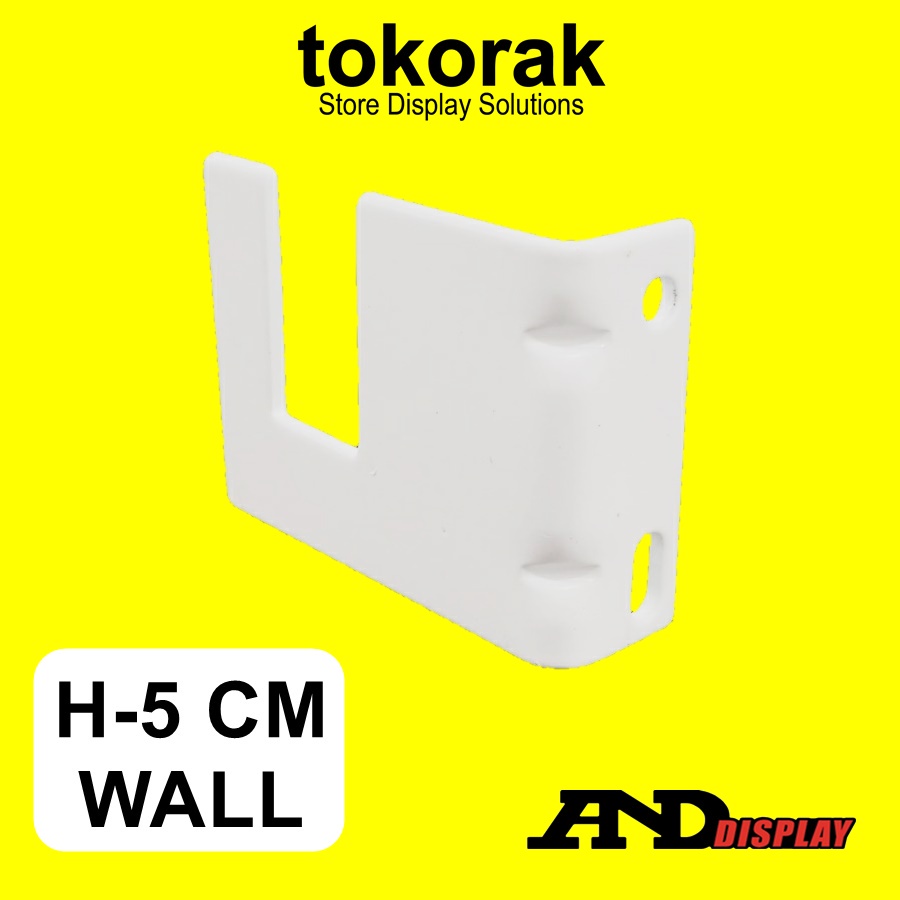 BRACKET H 5 CM WALL PUTIH BRAKET RAM TEMBOK PIPA KOTAK SULING BAJU H5 5CM