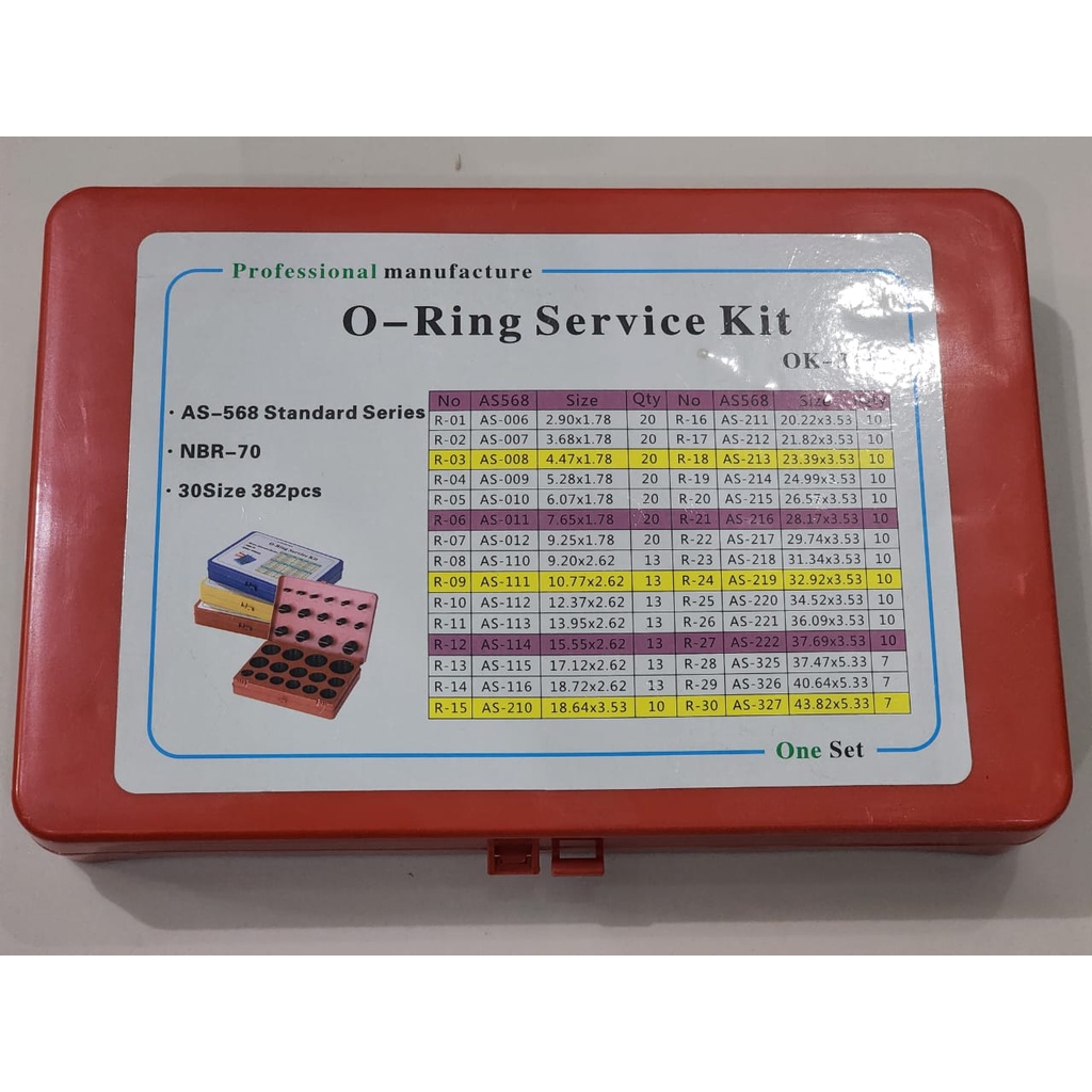 ORING KIT BOX SET AS-568A Inchi NBR