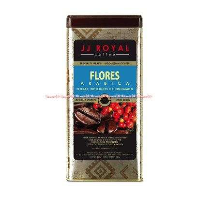 JJ Royal Flores Arabica Ground Coffee 200gr Kopi Bubuk Murni Kemasan Kaleng Kopi Instan Jjroyal Plores Arabika Jeje Royal