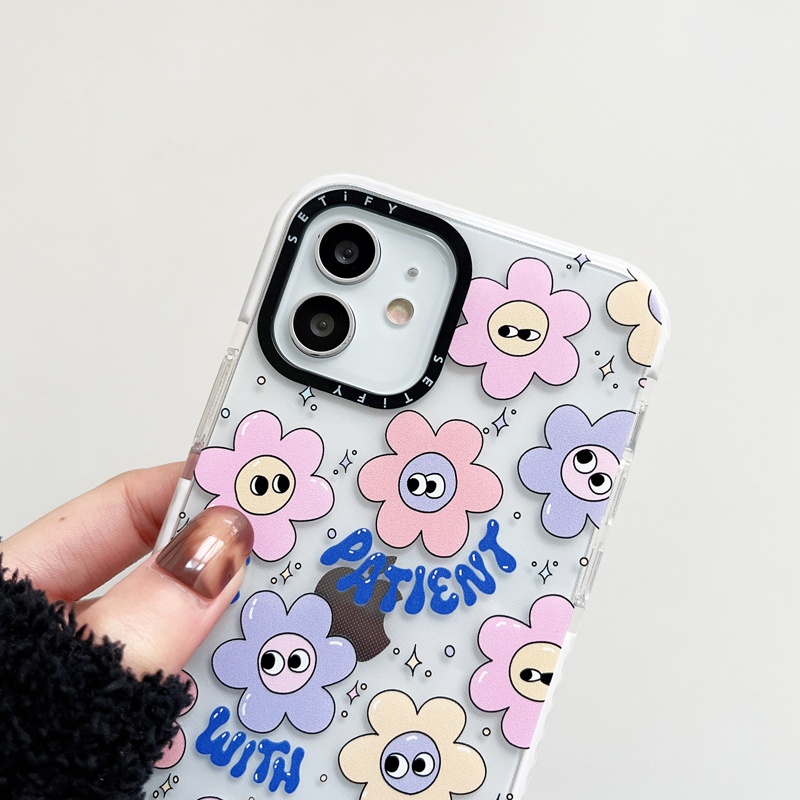 Casing Soft Case Motif Kartun Bunga Untuk iPhone 11 / 12 / 13 Pro Max / 7 / 8 Plus / X / XR / Xs Max