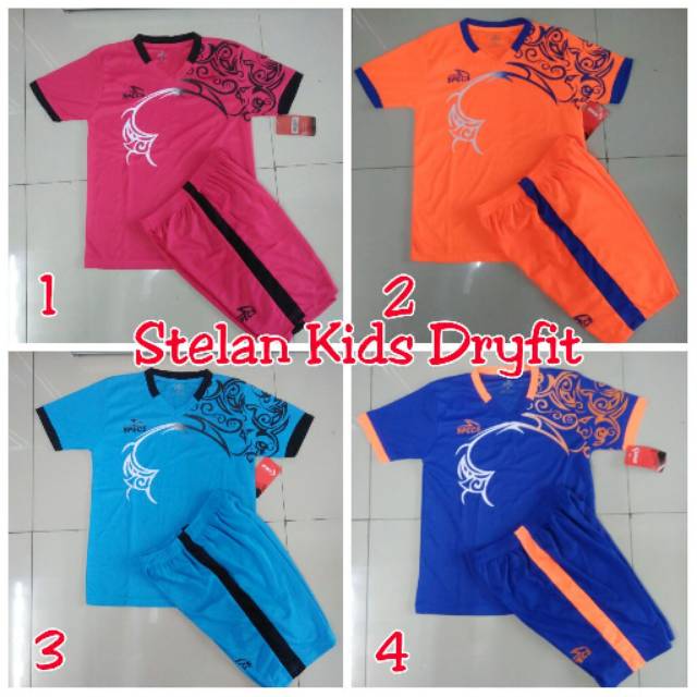 Baju setelan anak specs kostum futsal badminton