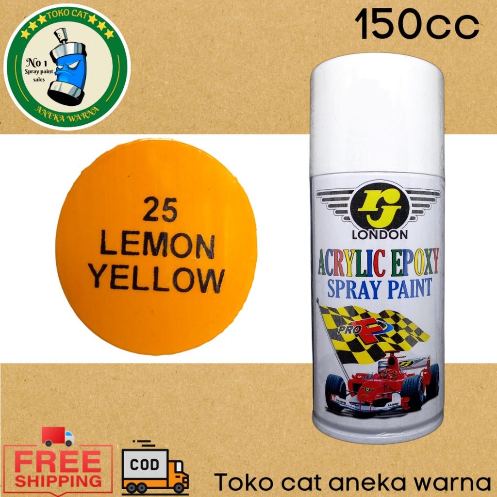 cat semprot 150cc rj london lemon yellow kuning spray paint pilok pilox