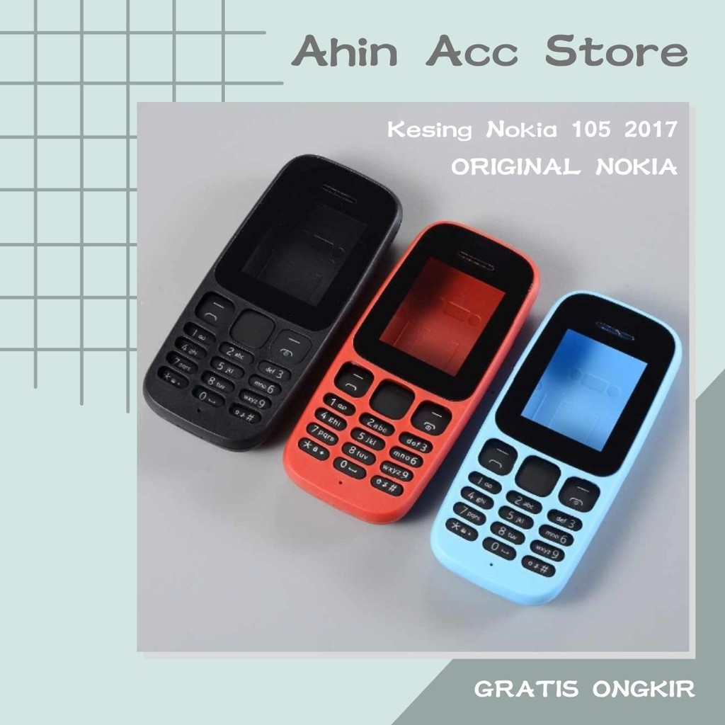 Original Casing Hp Nokia 105 New 2017 Dual Sim Card - Kesing Handphone Nokia