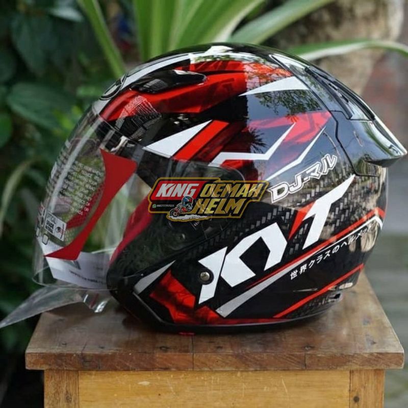 Jual Helm Kyt Dj Maru Motif Black Red Helm Touring Kyt Djmaru Motif