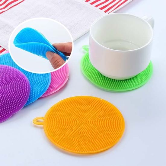 SPON SILIKON CUCI PIRING BULAT SERBAGUNA SIKAT PEMBERSIH SPONGE SILICONE BRUSH FOOD GRADE MULTIFUNGSI