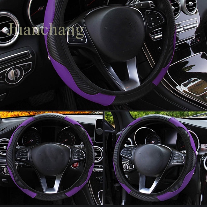 1pc Cover Stir Mobil Universal Bahan Kulit PU Breathable Anti Slip Ukuran 37-38cm