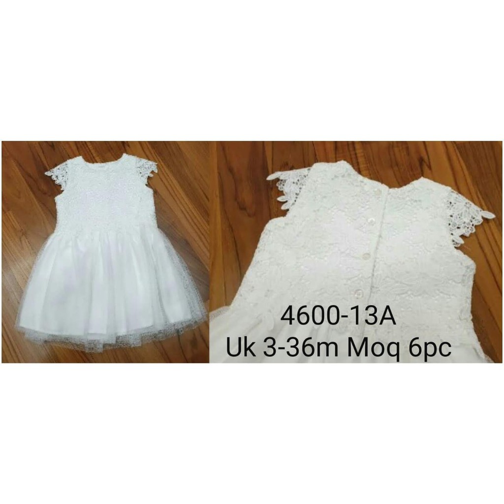 dress putih brukat tille 4600-13A/dress pesta anak