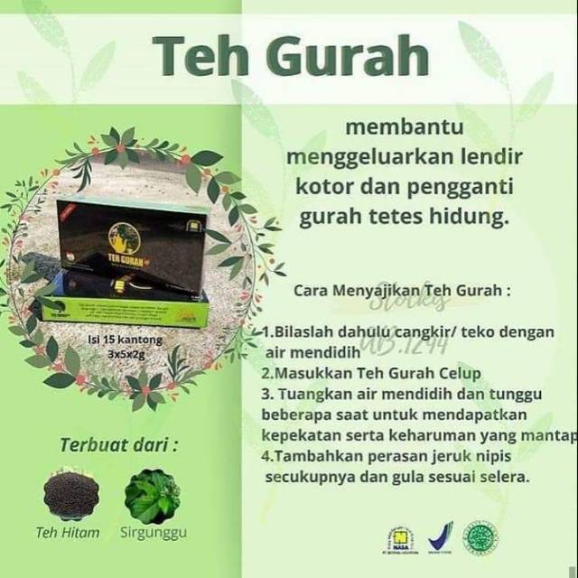 

Teh Gurah Original Nasa/GURAH/teh nasa/gurah nasa