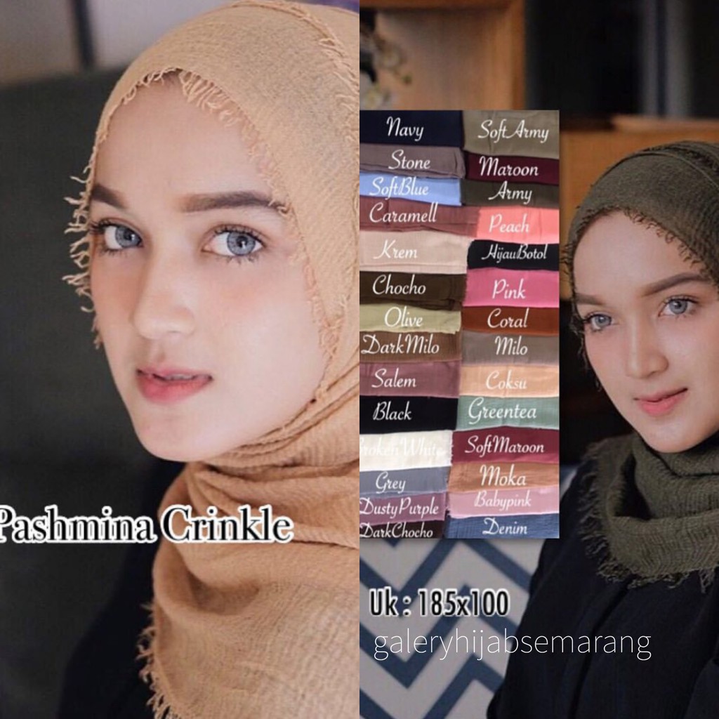 Obral Pasmina Crinkel Azara Pashmina Crinkle Crimp Cotton Shawl Hijab Pasmina Crinkle Rawis Kusut Shopee Indonesia