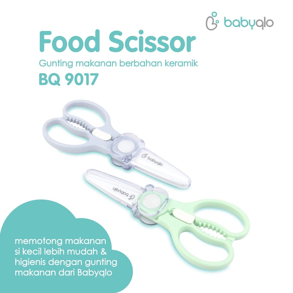 Babyqlo Food Scissor - Gunting Makanan Berbahan Keramik (BQ-9017)
