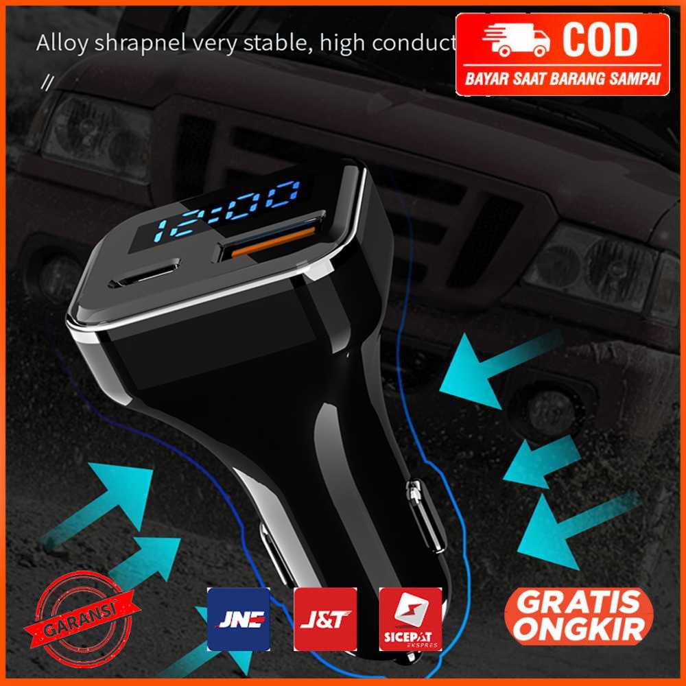 Car Charger Smartphone USB Type C 2 Port 5A QC3.0 KN318
