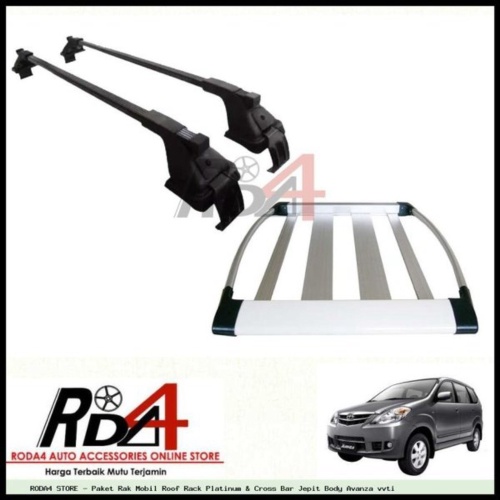 Unik Paket Rak Mobil Roof Rack Platinum  Cross Bar Jepit Body Avanza vvti Berkualitas