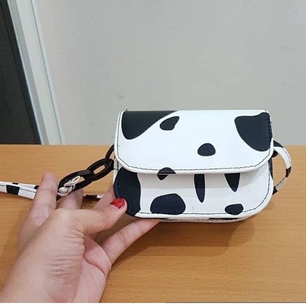 Zalfa Sling bag Mini Vintage / Tas selempang Rantai print sapi tebaru