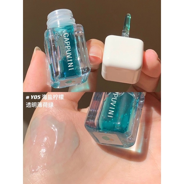 GOS - CAPPUVINI Crystal Lip Oil LipGloss Transparant - Lip Oil Minyak Bibir Melembabkan Bibir - Lip Care Waterproof Glossy Lip Plumper