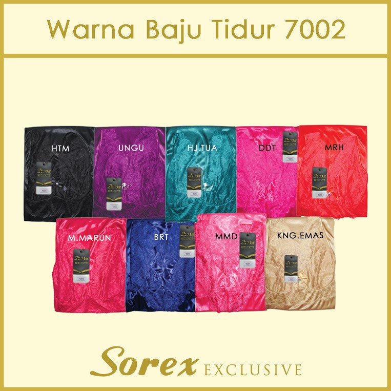 Baju Tidur Wanita Satin Halus Premium Lingerie Sorex Exclusive BT 7002-1