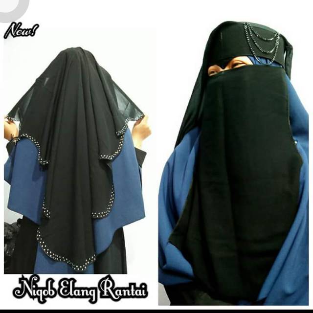 Niqob Elang Rantai aplikasi Manik /Purdah cantik