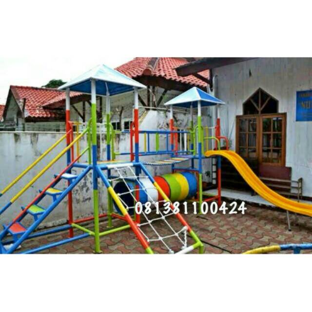 Playground rumah  outbond mainan  tk perosotan fiber 