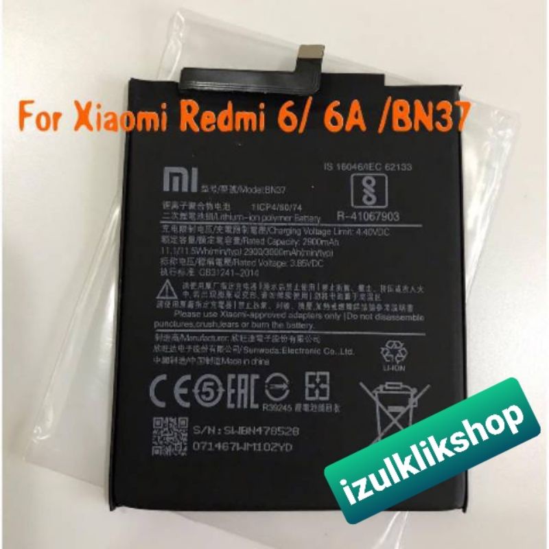 Batre BN37 / Batre Redmi 6a / Batre Redmi 6 baterai xiaomi