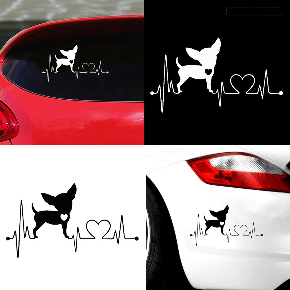 Supmodel Cute Chihuahua Dog Car Vehicle Body Window Reflective Decals Sticker Decoration