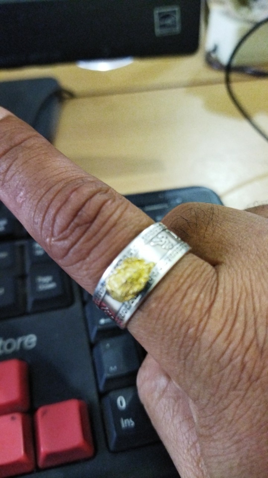 Cincin Model Terbuka Desain Amulet Feng Shui Keberuntungan Gaya Budha Adjustable Untuk Priawanita