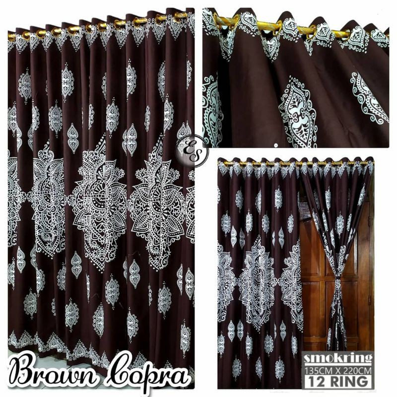 GORDEN SMOKRING BESAR MURAH 12 RING MOTIF BROWN BOPRA