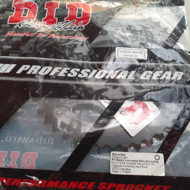 Gir belakang vixion scorpio r15 old ukuran 45 DID