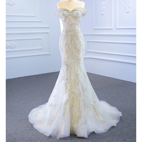 gown wedding mermaid off shoulder sabrina blink bridal gown