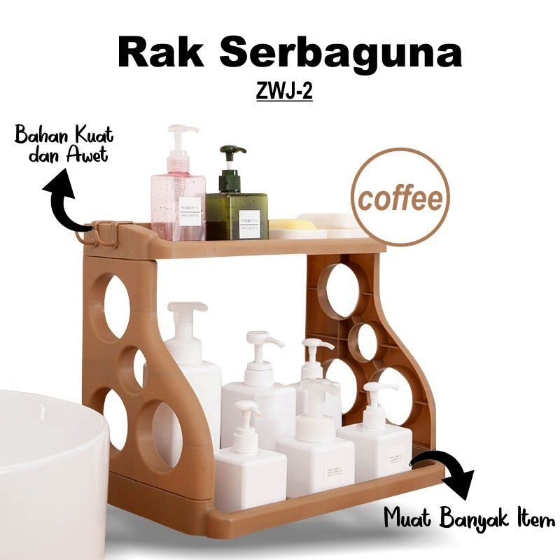 Sgmshop Rak Dapur Bulat 2 Susun Tempat Bumbu Meja Rias Serbaguna