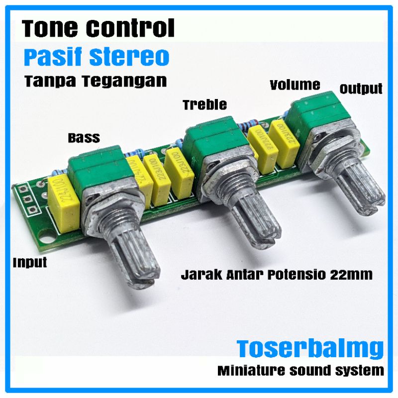 Tone Control Stereo Pasif Tun kontrol Audio Tunkontrol Amplifier Desain Mini Bukan Aktif