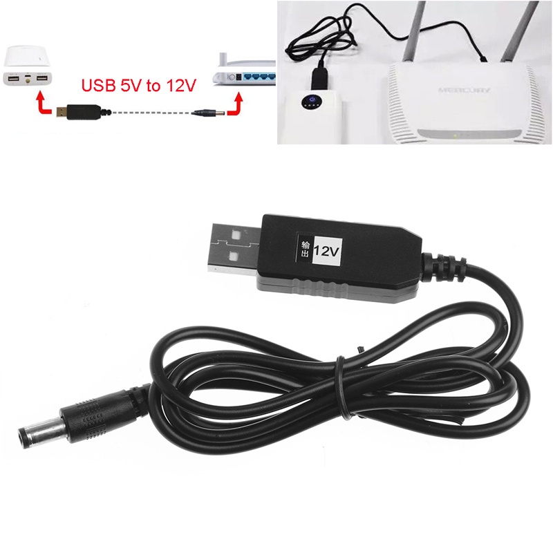 Btsg USB Untuk DC 5V Boost to 12V Step up Cable Module Voltage Converter 2.1x5.5mm Male Connector Untuk Kamera, Router, Meja