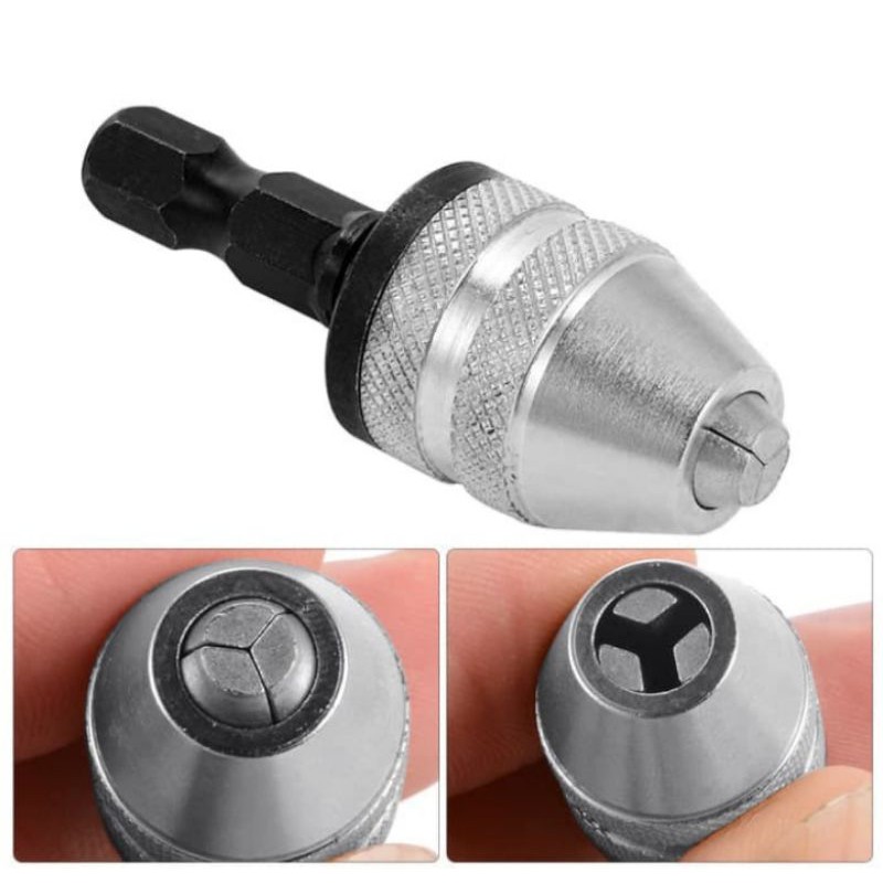 kepala bor mini - adapter kepala bor 0.3mm-6.5mm shank keyless 1/4"