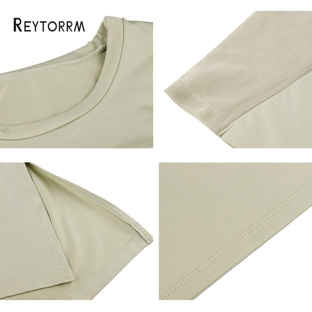 Reytorrm Baju lengan Pendek Wanita Olahraga Kaos Sport Gym Yoga Oversize-7