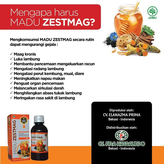 Madu ZestMag Madu Herbal Atasi Maag Obat Maag Obat Lambung Madu mag Madu Asam Lambung