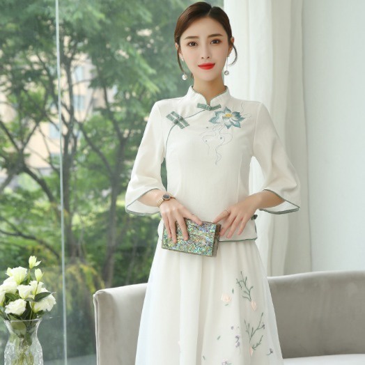 2022 new dress Hanfu women's improved Republic of China style spring and summer cheongsam retro thin