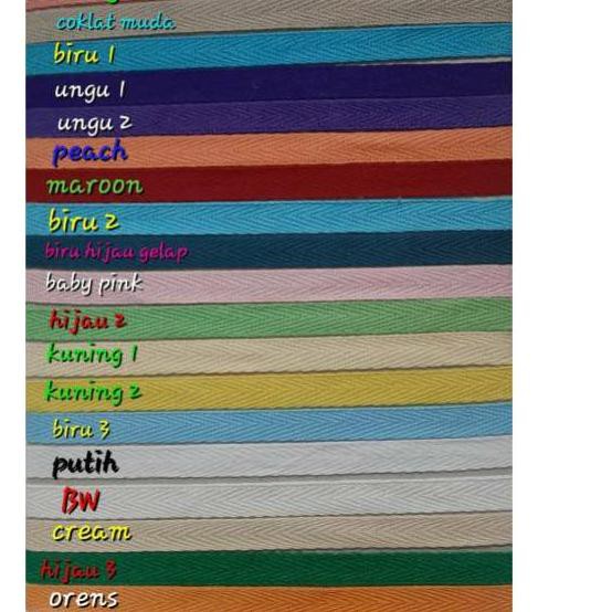 

Trendϟ Pita Katun/Twill tape 1cm perrol panjang 15y