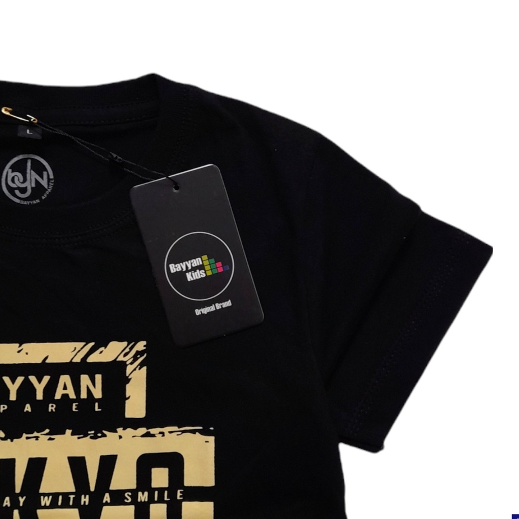 Bayyan Kaos Distro Anak Laki Laki Usia 1-12 Tahun Hitam Tokyo