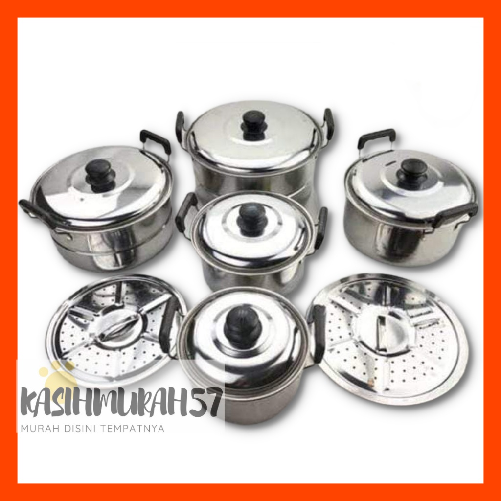 PANCI SET 5 SUSUN + STEAMER / PANCI SUSUN TUTUP STAINLESS