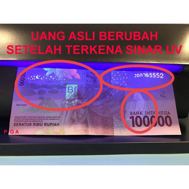 Alat Deteksi Cek Uang Asli Palsu Profesional Money Detector Ultraviolet Blue Lmapu