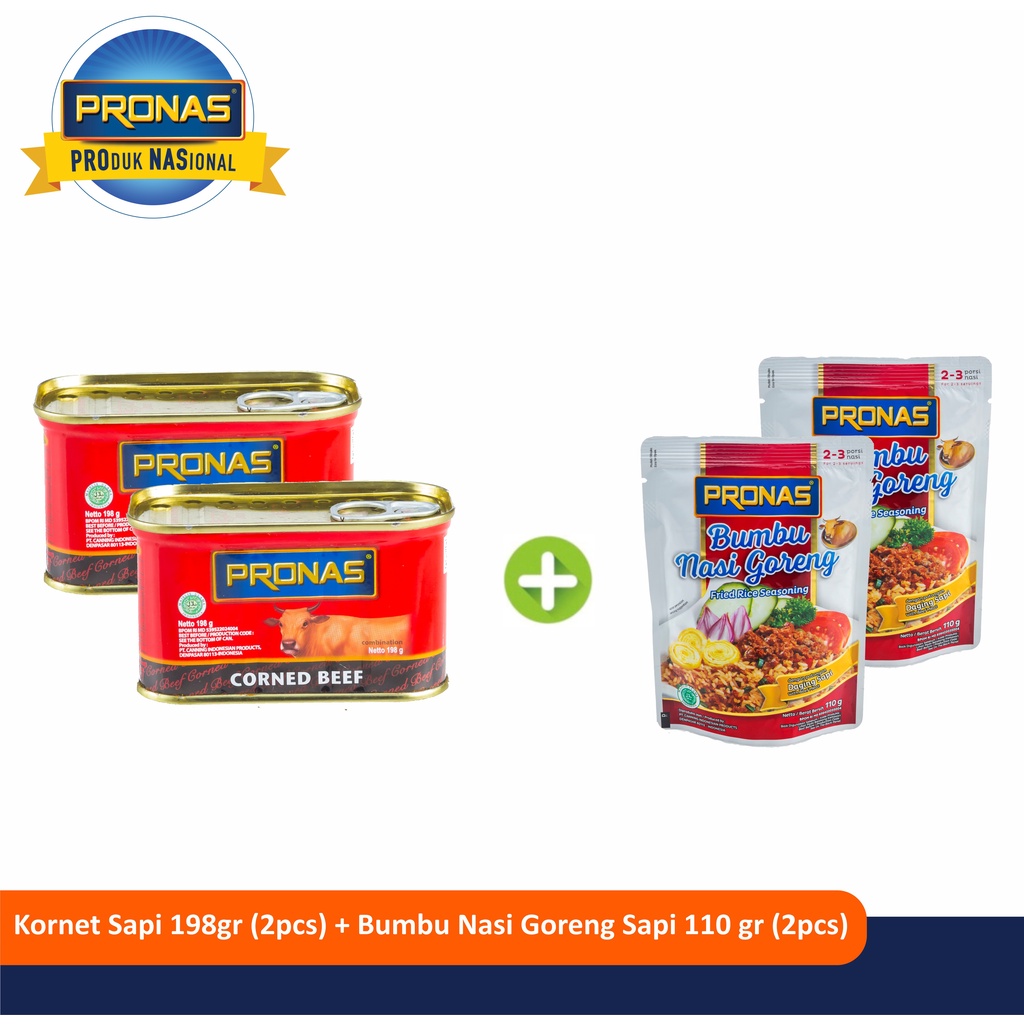 

PRONAS Kornet Sapi 198 gr (2pcs) dan Bumbu Nasi Goreng Sapi 110 gr (2pcs)