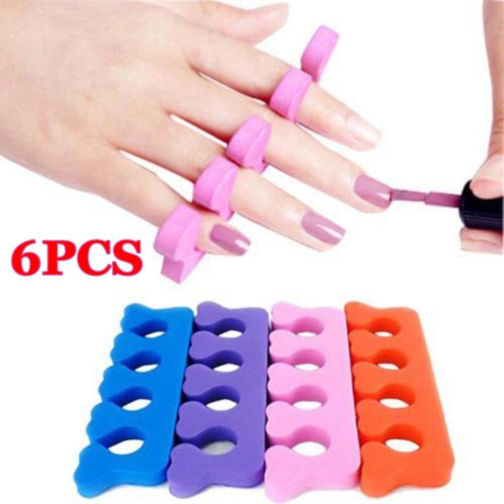 Preva 6PCS Pemisah Jari Jari Jari Jari Jari Jari Pink/Biru/Ungu DIY Manicure Nail Care