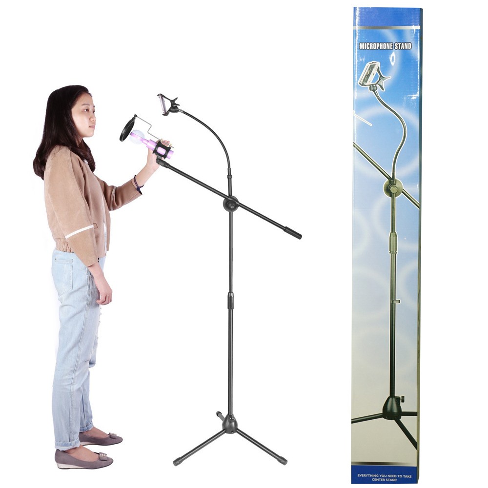 Stand Mic Microphone Degree + Holder Handphone