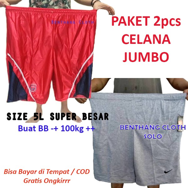 Celana Kolor Super Super Jumbo Olahraga Basket &amp; Misty (SSJB) Big Size (PAKET 2 CELANA 5L)