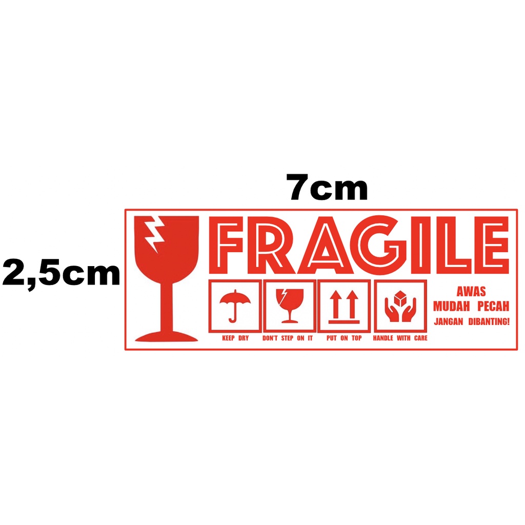 

Sticker Fragile Mudah Pecah Stiker Mudah Pecah Stiker Pecah Belah Label Fragile Murah 2,5x7cm