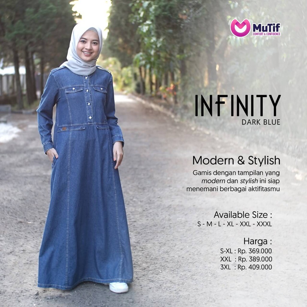 Gamis Dewasa Mutif MTIF - Infinity A Dark Blue