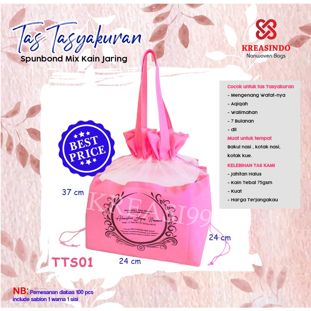 

Tas Berkat Tas Walimahan Spunbond Serut mix jaring 24x24x37 cm Pink isi 12 pcs TTS01 MURAAH & HIGH QUALITY..!!