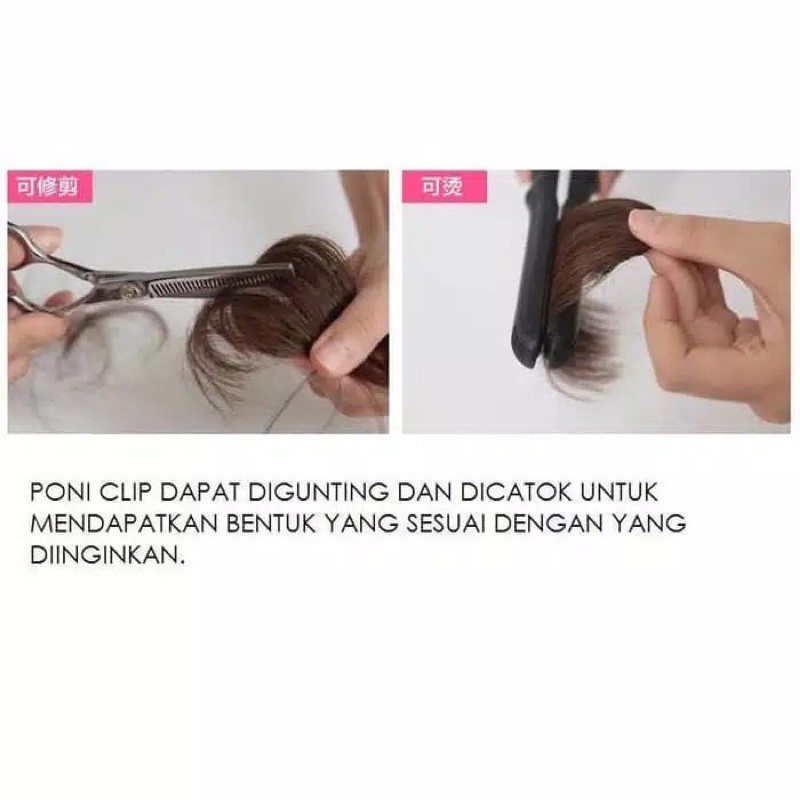 Poni Rambut Palsu / Poni extention / Poni wanita hitam dan coklat