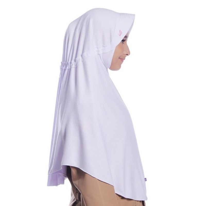 JILBAB/KERUDUNG SEKOLAH BERGO WARNA PUTIH BAHAN KAOS UNTUK ANAK SD SMP DAN SMA HIJAB INSTAN ANAK REMAJA DEWASA HIJAB KATUN KAOS