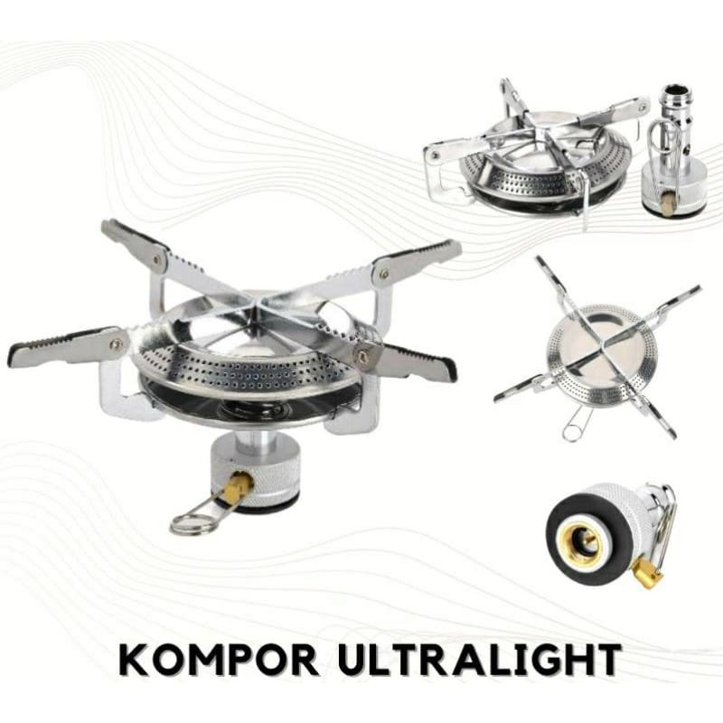 Kepala Kompor Tungku Besar Camping Ultralight Bonus Pouch Paket Alat Masak Camping