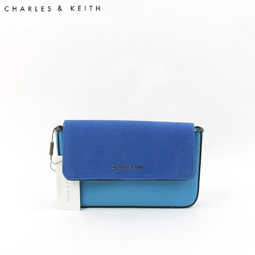 TAS SELEMPANG WANITA CHARLES & KEITH CLUTCH CNK-6012 BLUE ORIGINAL IMPORT BATAM TERMURAH