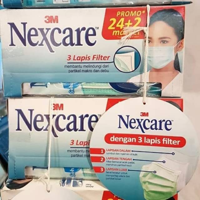 Masker Nexcare 3M 3ply bukan Masker Sensi 1 box isi 26pc 100% ORIGINAL
